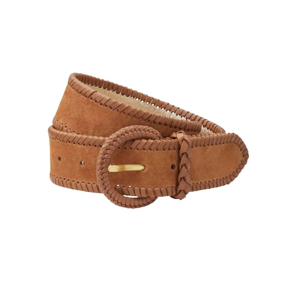 Boden Kate Middleton Tan Suede Woven Whipstitch Belt Size XS Princess of Wales